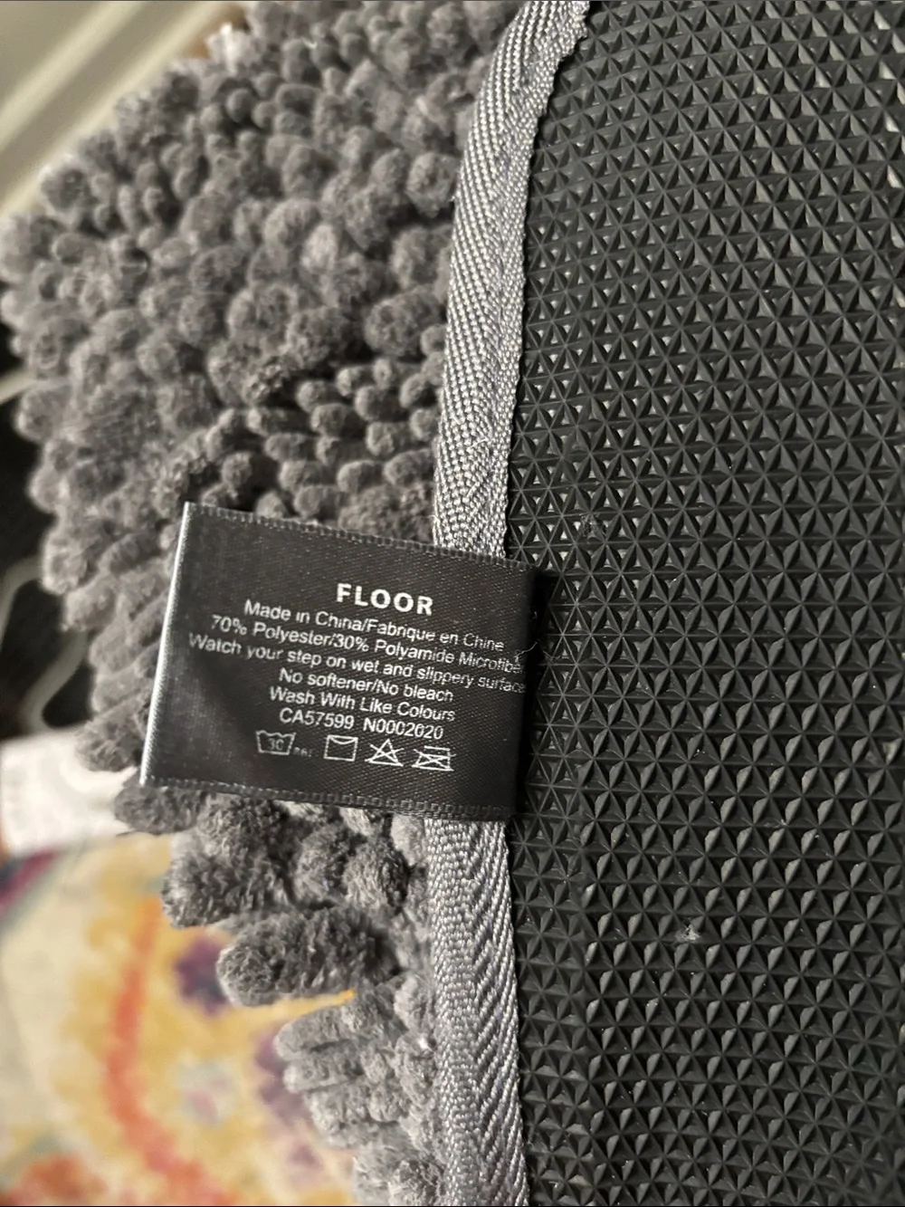 Norwex Plush Chenille Bath Mat in Gray